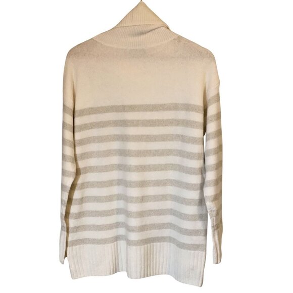 LOFT Sparkle Stripe Turtleneck Tunic Sweater - SZ L - Picture 3 of 6